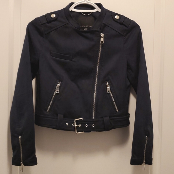 Banana Republic Moto Jacket Vegan Suede - Picture 2 of 6